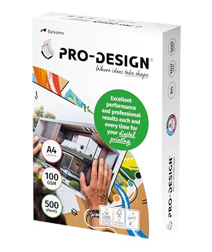 Pro Design 10260059067 - Risma Di Carta Per Stampante Laser A Colori, A4, 100 G, 500 Fogli, Colore Bianco