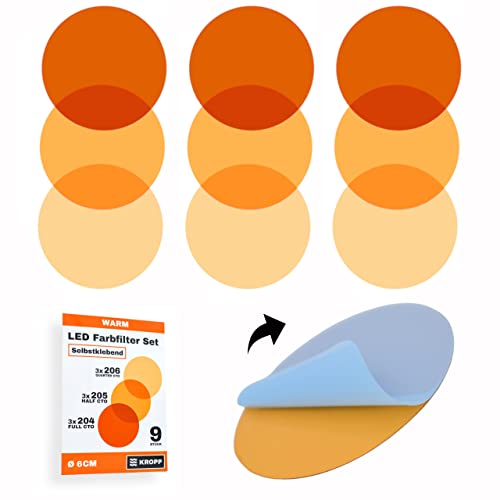 Kropp Pellicola Autoadesiva Colorata Per Lampade A Led, 3 Tonalità Bianco Caldo, Filtro Colorato Per Correzione Del Colore, Luce Diurna A Incandescenz