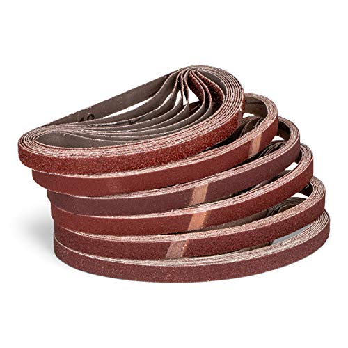 48 Nastri Abrasivi In Tessuto / 13 X 457 Mm / 8 X Grana 40-60 - 80-120 - 180-240 / Per Levigatrice Powerlime, Carta Vetrata, Set Di Nastri Abrasivi