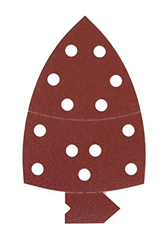 Mirka Carta Abrasiva Per Legno, 105 X 150 X 150 Mm, 13 Fori, Grana Mista P40, P80, P120, P180, Per Levigare Legno, Metallo E Plastica, Colore: Rosso,