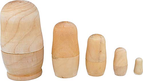 Artemio 14003068 5 Bambole Russe Di Legno Da Decorare