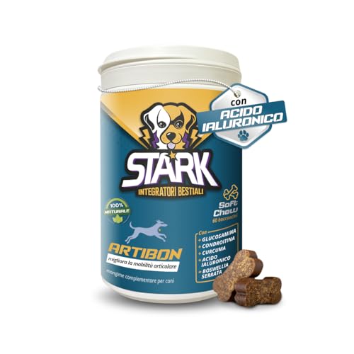 Stark Artibon - Integratore Articolazioni Cane Con Acido Ialuronico, Glucosamina, Condroitina, Msm E Curcuma. Supporto Per Displasia, Artrite E Mobili