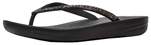 Fitflop Iqushion Sparkle, Scarpe Da Spiaggia E Piscina Donna, Black R08 001, 39 Eu