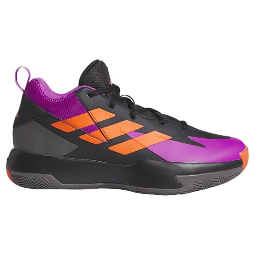 Adidas Cross 'Em Up Select Mid Trainers Kids, Scarpe Da Basket Unisex-Adulto, Core Black/Purple Burst/Impact Orange, 38 Eu