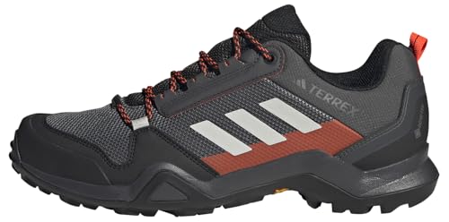 Adidas Terrex Ax3 Gore-Tex Hiking Shoes, Scarpe Da Trekking Uomo, Solid Grey/Grey One/Solar Red, 42 Eu