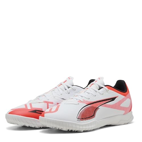 Puma Ultra 5 Play Tt, Scarpe Da Calcio Unisex-Adulto, White Black-Glowing Red, 40 Eu