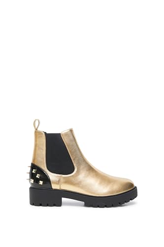 Desigual Scarpe Da Motociclista, Oro, Stivali Alla Moda Donna, Giallo, 38 Eu