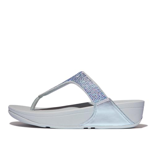 Fitflop Lulu Crystal Embellished Toe-Post Sandals, Sandali Donna, Blu, 39 Eu