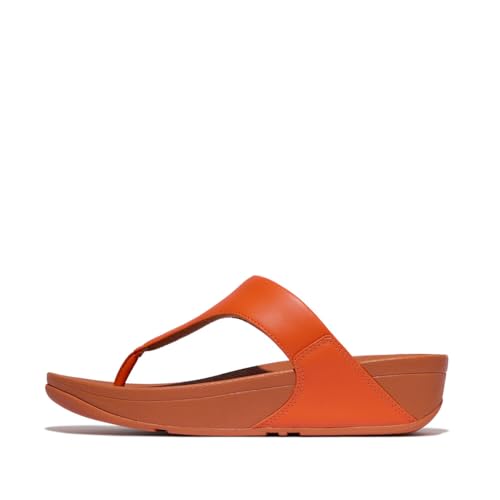 Fitflop Lulu Leather Toepost, Infradito Donna, Satsuma, 42 Eu