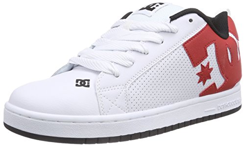 Dc Shoes Court Graffik M Shoe Xwrk, Basso Uomo, Bianco Bianco Rosso Nero, 44.5 Eu