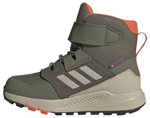 Adidas Terrex Trailmaker High Cold.Rdy Hiking Shoes, Scarpe Da Trekking, Olive Strata/Wonder Beige/Orange, 30.5 Eu