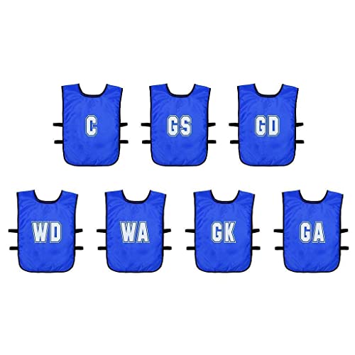 Precision Prb303Ra, Confezione Da 7 Bavaglini Da Allenamento In Rete Per Netball (Giovani, Adulti) Unisex, Blu Reale, Taglia Unica