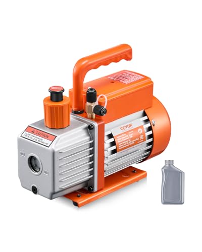 Vevor Pompa Per Vuoto 4 Cfm, Pompa Per Vuoto A Palette Rotanti Monostadio Hvac Per Sistemi Kit Pompa Per Vuoto Ac Per Auto Con Contenitore Per Olio Pe