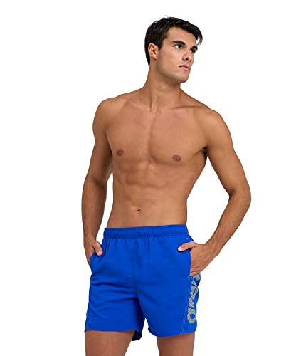 Arena Fundamentals Logo Boxer R Costume Uomo Mare E Piscina, Costume Da Bagno In Morbido Tessuto Riciclato Ad Asciugatura Rapida, Boxer Mare Con Slip