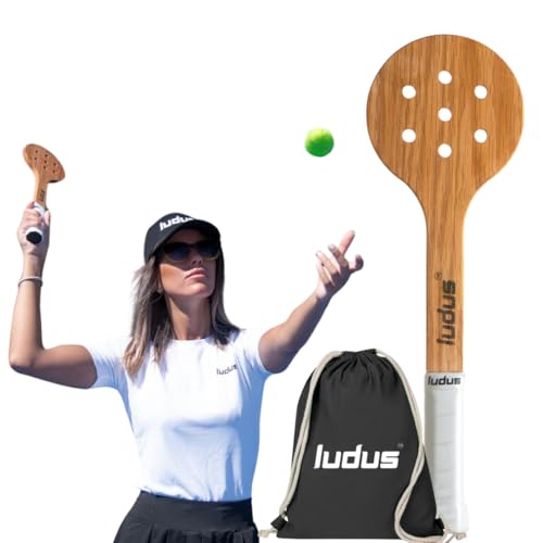 Ludus™ Racchetta Didattica Di Legno Padel | Pala Per Allenamento Padel | Wooden Racket Per Principianti E Professionisti | Migliora Controllo, Timing,