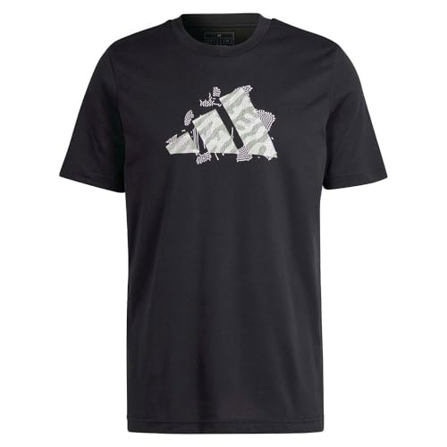 Adidas Uomo Aeroready Tennis Logo Slam Graphic Tee, Black, S