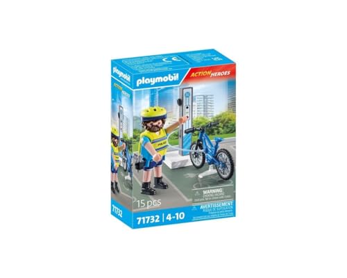 Playmobil 71732 Policier Cycliste Avec Borne De Recharge