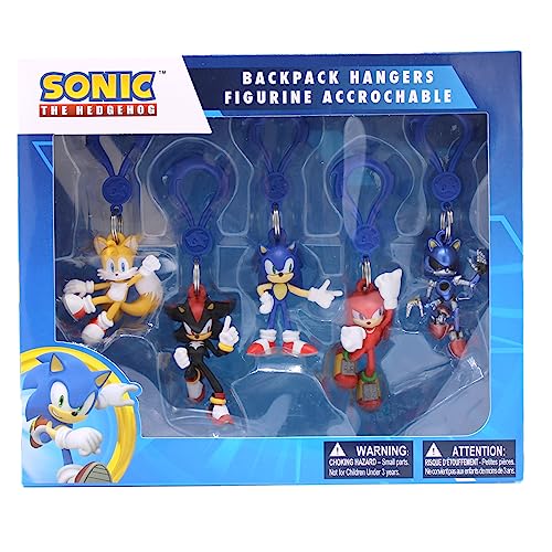 Just Toys Llc Sonic The Hedgehog - Appendini Per Zaino S3, Scatola Da Collezione - 5 Figure