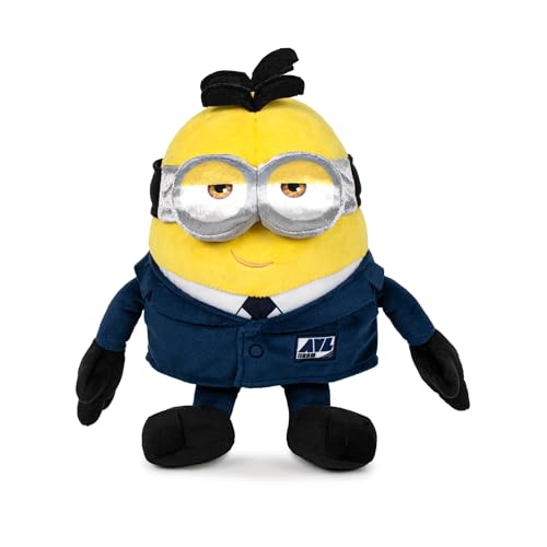 Famosa Softies - Peluche 27 Cm New Minions Costume Depicable Me 4, Giocattolo Minion Con Tessuto Lucido E Imbottitura Morbida, Per Bambini Di 0 Anni +