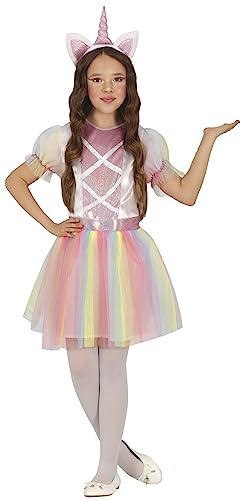 Fiestas Guirca Costume Da Unicorno Arcobaleno Bambina - Unicorno Brillantini Oro Rosa Costumi Infantili Bambina 3-4 Anni