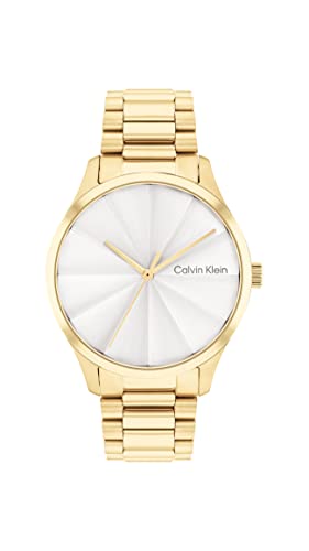 Calvin Klein Orologio Analogico Al Quarzo Unisex Con Cinturino In Acciaio Inossidabile Dorato - 25200232