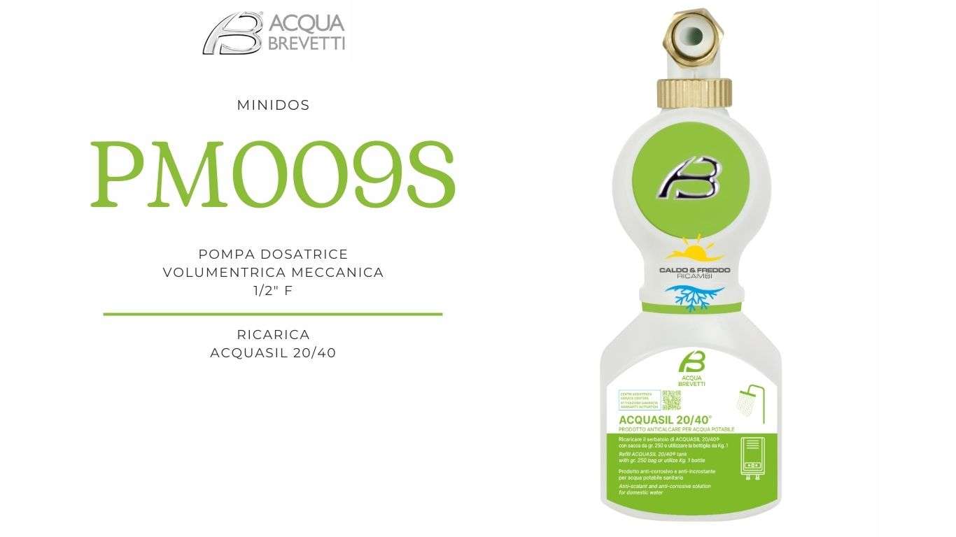 Acqua brevetti pompa dosatrice anticalcare minidos con attacco dima da 1/2 f - pm009s