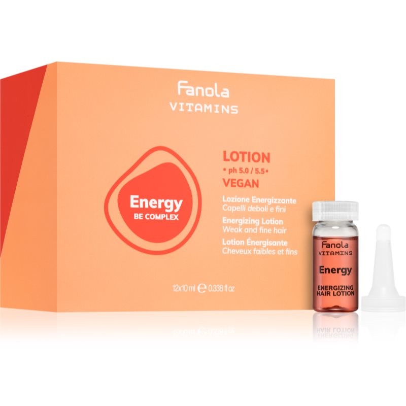 Fanola Vitamins Energizing Lotion Siero Energizzante Per Capelli Che Si Diradano 12X10 Ml
