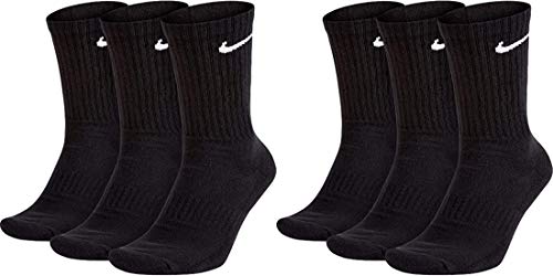 Nike Calzini “U Nk Everyday Cush Crew”, Di Colore Bianco, Nero E Grigio, In Confezione Da 3 Paia Nero 42-46