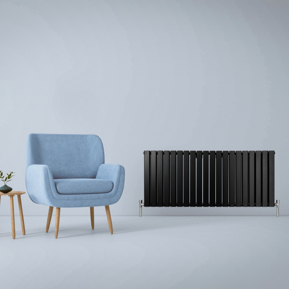 Radiatore termosifone termoarredo design piatto pannello elementi nero opaco