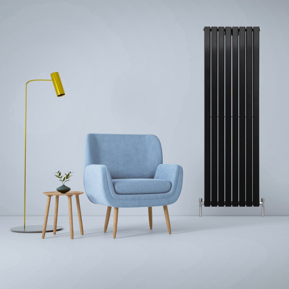 Radiatore termosifone termoarredo design piatto pannello elementi nero opaco