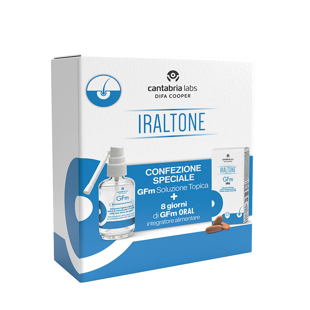 Gfm Soluzione Topica Crescita Capello 50 Ml + Gfm Oral Iraltone 8 Compresse