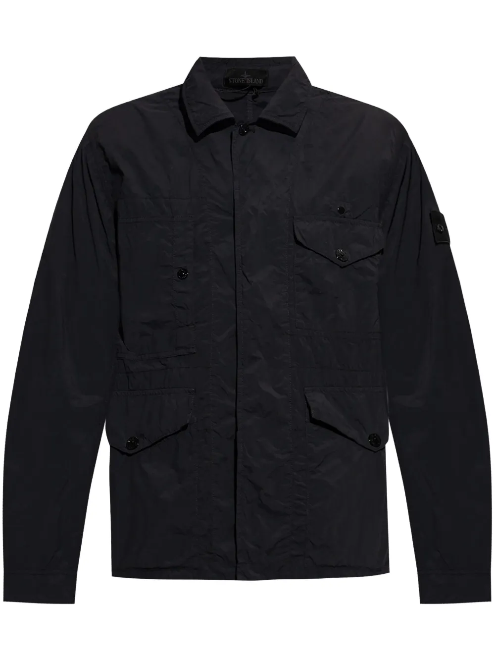 Stone Island creased multi-pocket shirt jacket - Nero