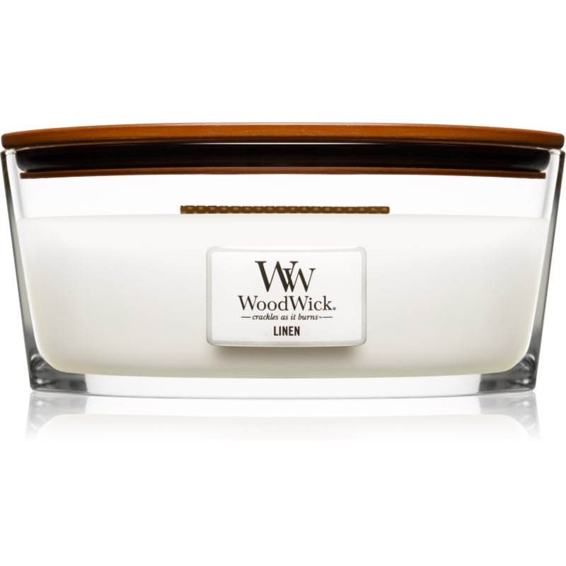 Woodwick Linen Candela Profumata Con Stoppino In Legno (Hearthwick) 453.6 G