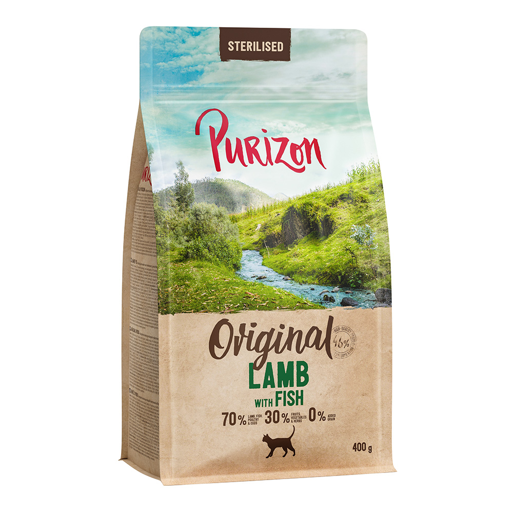 Purizon Crocchette per gatto - 400 g crocchette Purizon Sterilised Adult Agnello con Pesce