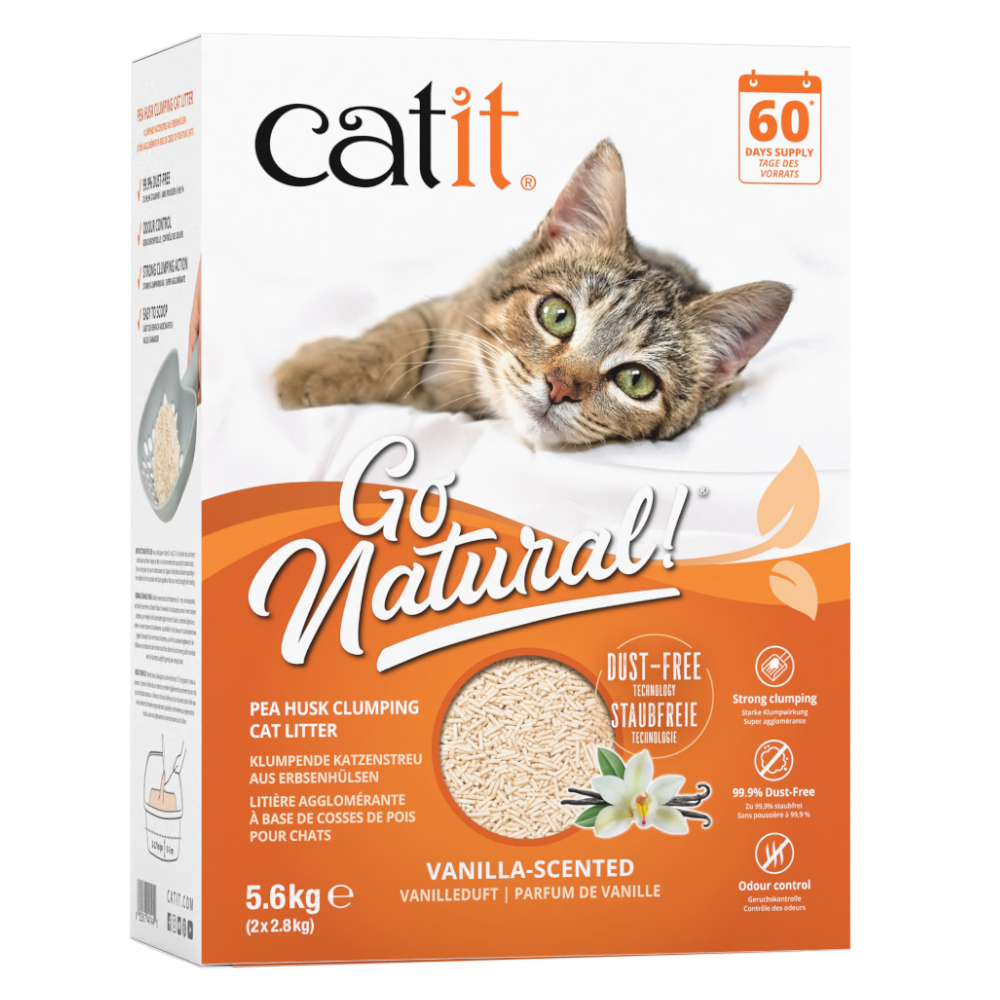 Lettiera per gatti Catit Go Natural al profumo di vaniglia - 5,6 kg (2 x 2,8 kg)