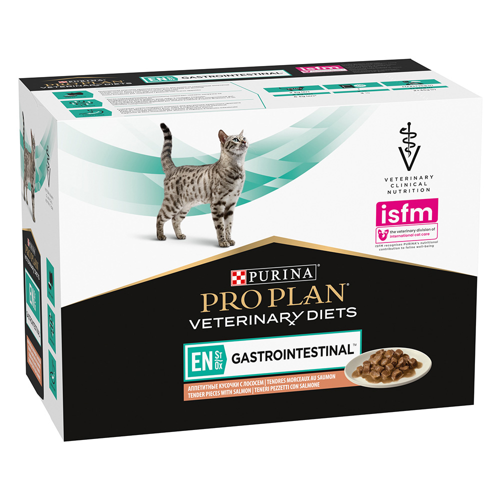 Purina Pro Plan Veterinary Diets Feline EN ST/OX Gastrointestinal Salmone - 10 x 85 g