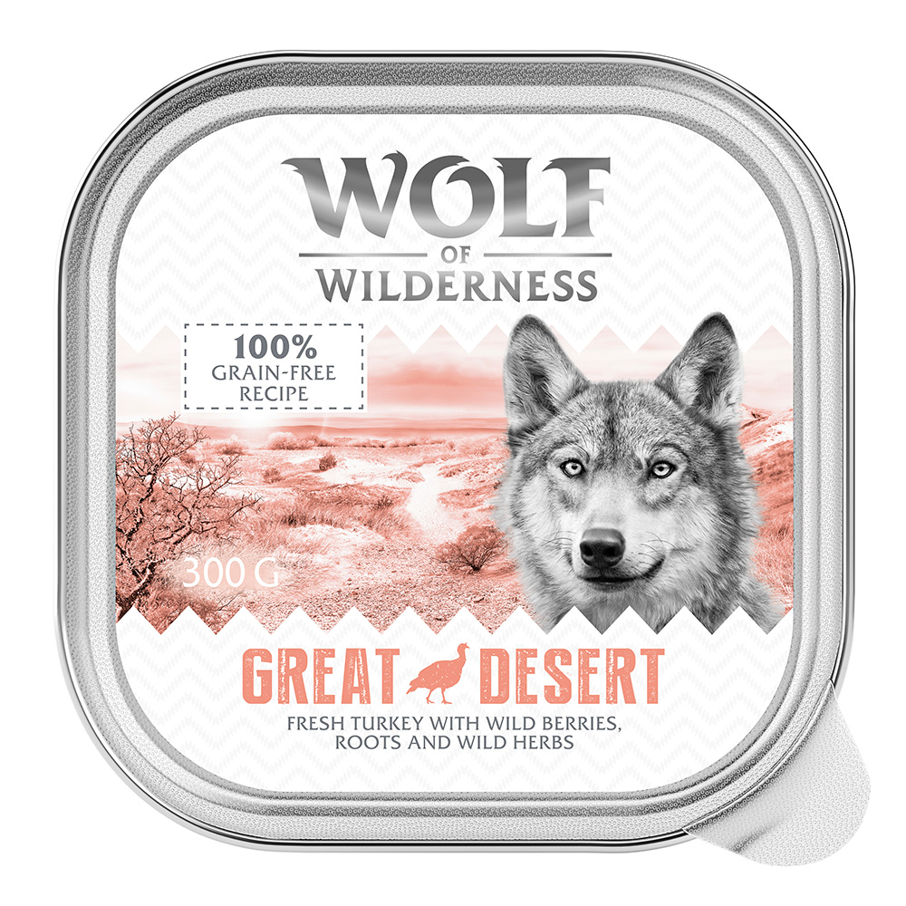 Wolf of Wilderness Adult 6 x 300 g umido per cane - Great Desert - Tacchino
