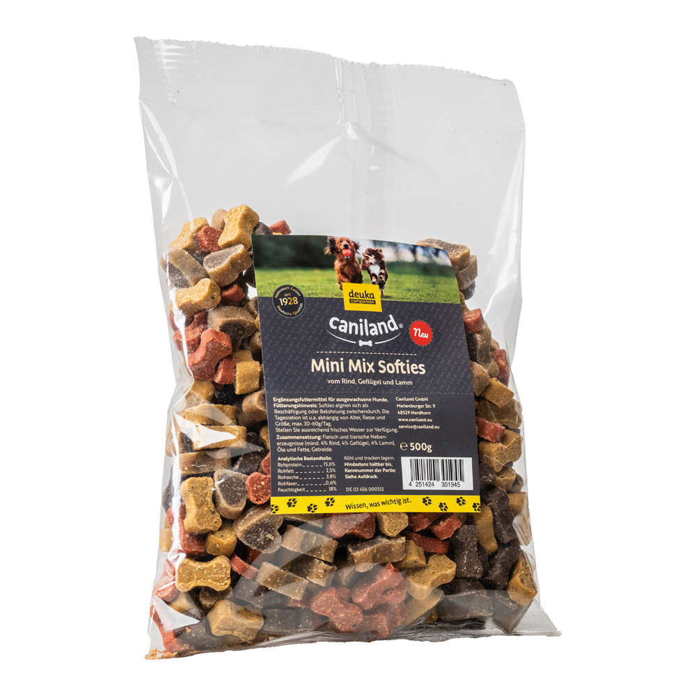 Caniland Mini Mix Softies Snack per cane - 500 g