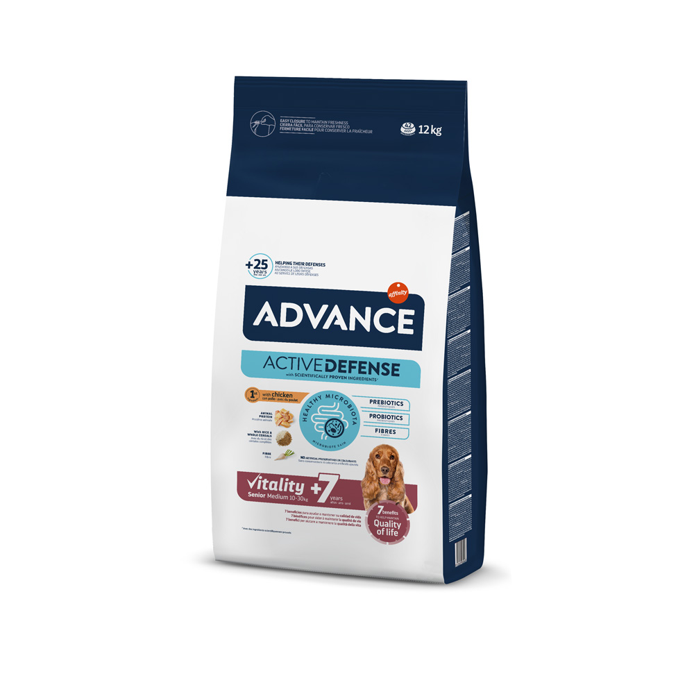 Advance Medium Senior Vitality 7+ Crocchette per cane - 12 kg