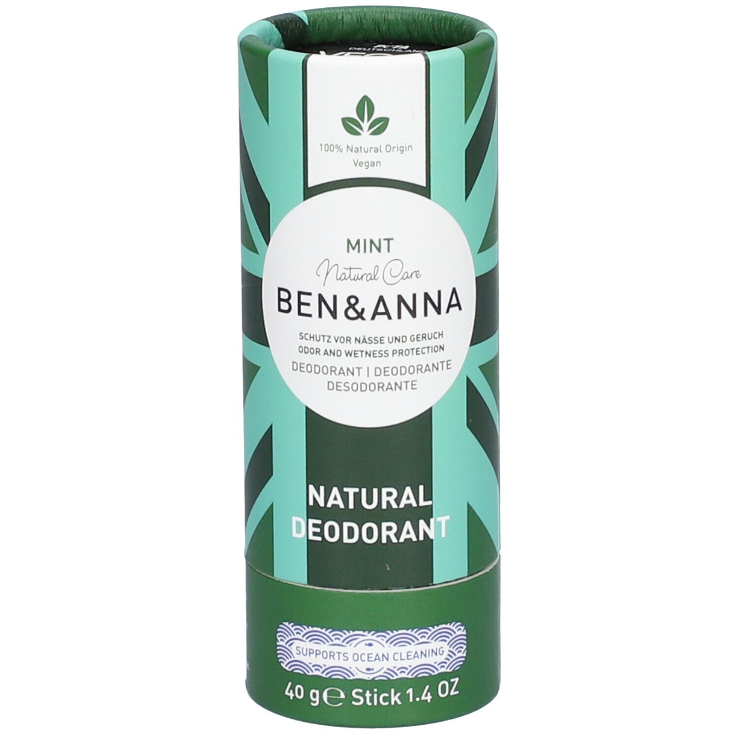 Ben & Anna - Deodorante Papertube Menta 40 g Stick