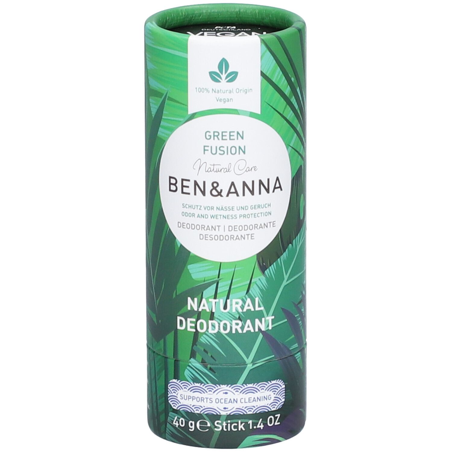 Ben & Anna - Deo Papertube Green Fusion 40 g Stick