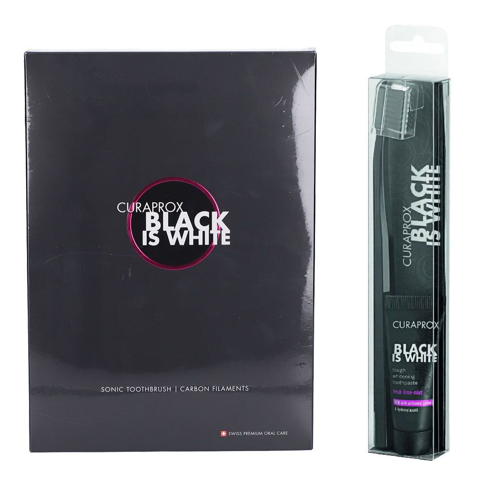 Curaprox Black Is White Hydrosonic Spazzolino Elettrico + Set Spazzoli