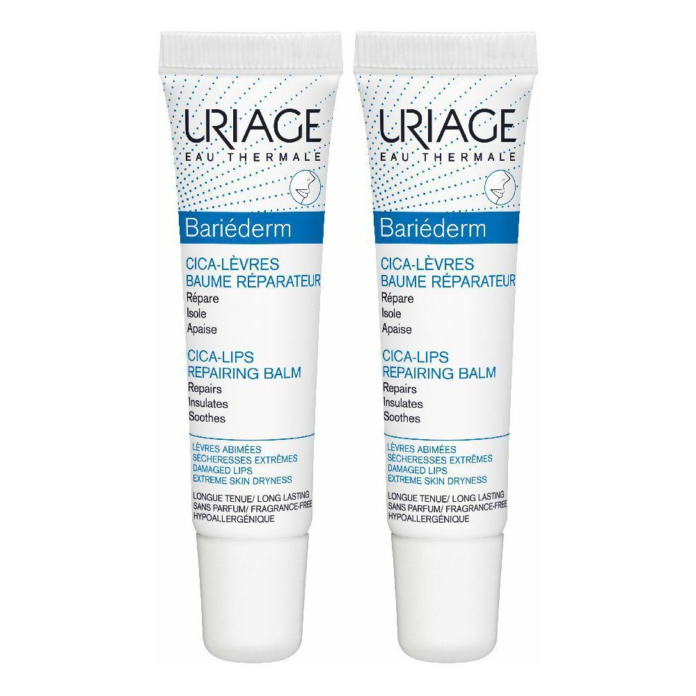 URIAGE Bariéderm Cica-Lèvres Balsamo Isolante Screpolate Set da 2 2x15