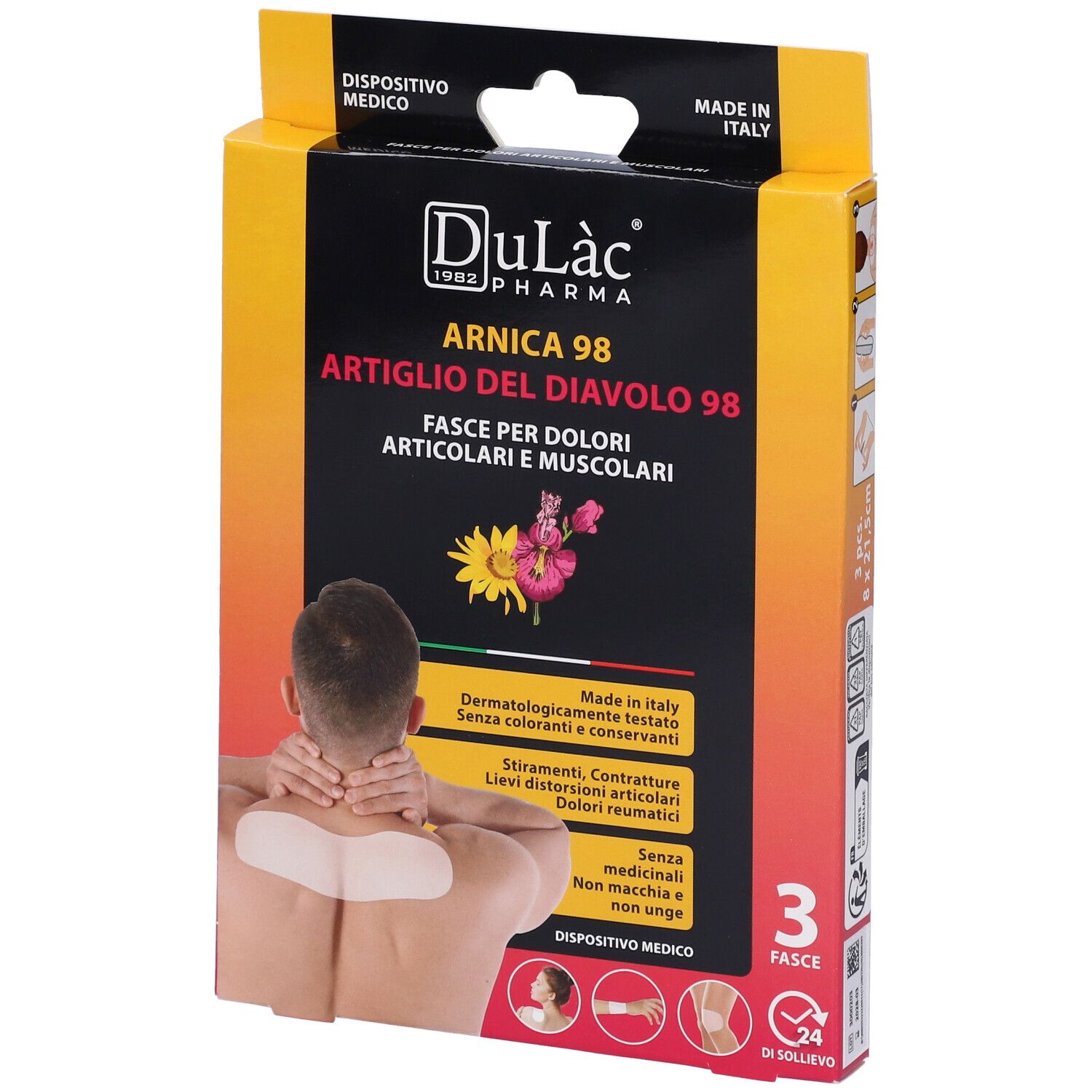 Dulàc Arnica 98 Fasce per Dolori Muscolari Articolari 3 pz Cerotto
