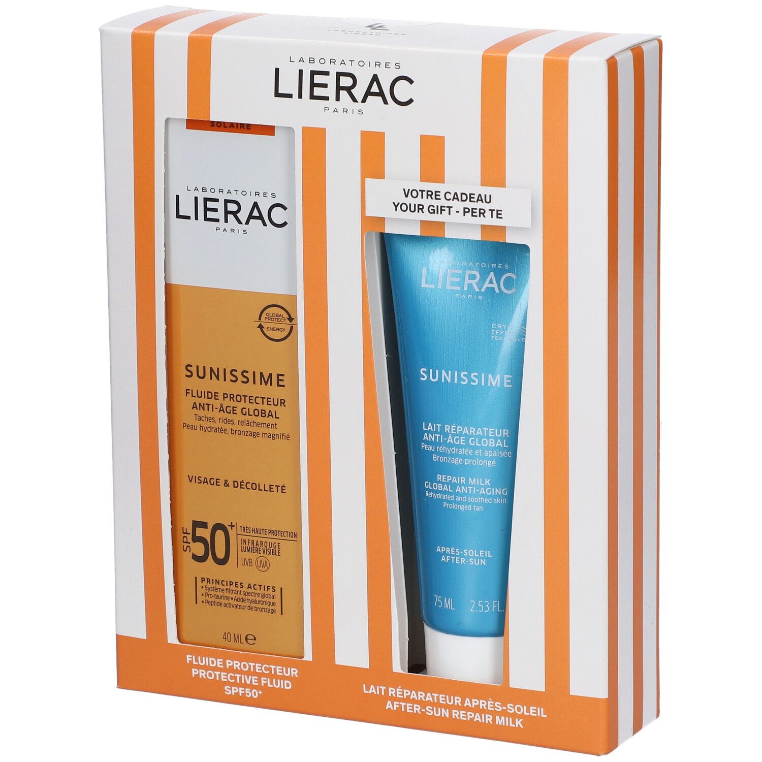 LIERAC Sunissime Fluido Protettore SPF 50+ con Latte Riparatore 1 pz S