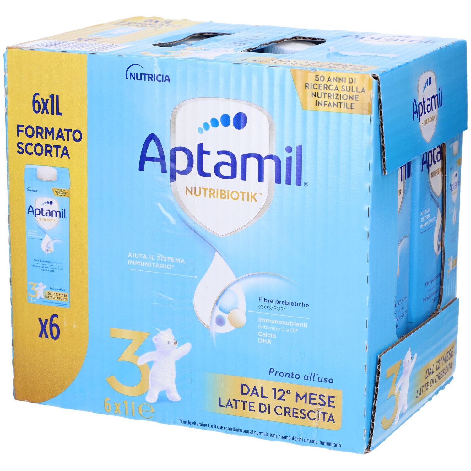 Aptamil 3 Latte 6x1000 ml Soluzione orale