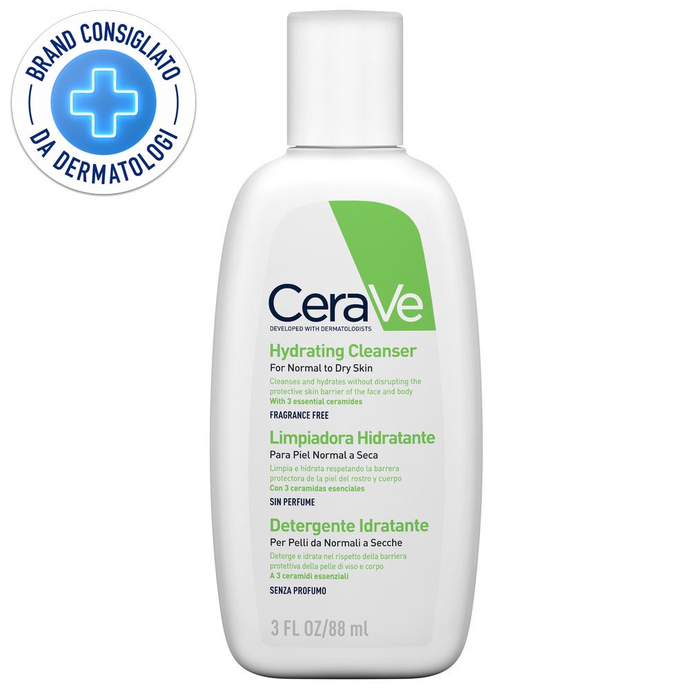 CeraVe Detergente Idratante Viso Pelle da Normale a Secca, con acido i