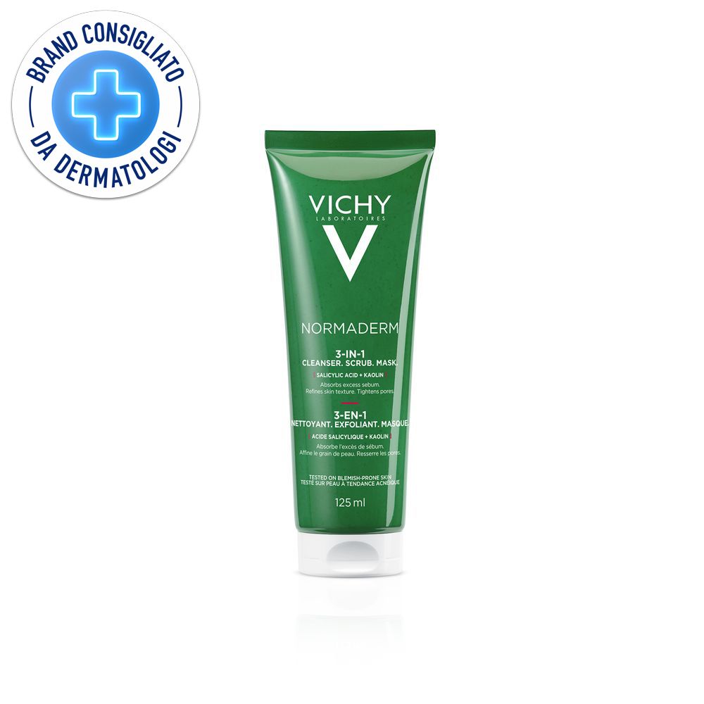 Vichy Normaderm 3 in 1 esfoliante + crema detergente maschera 125 ml L