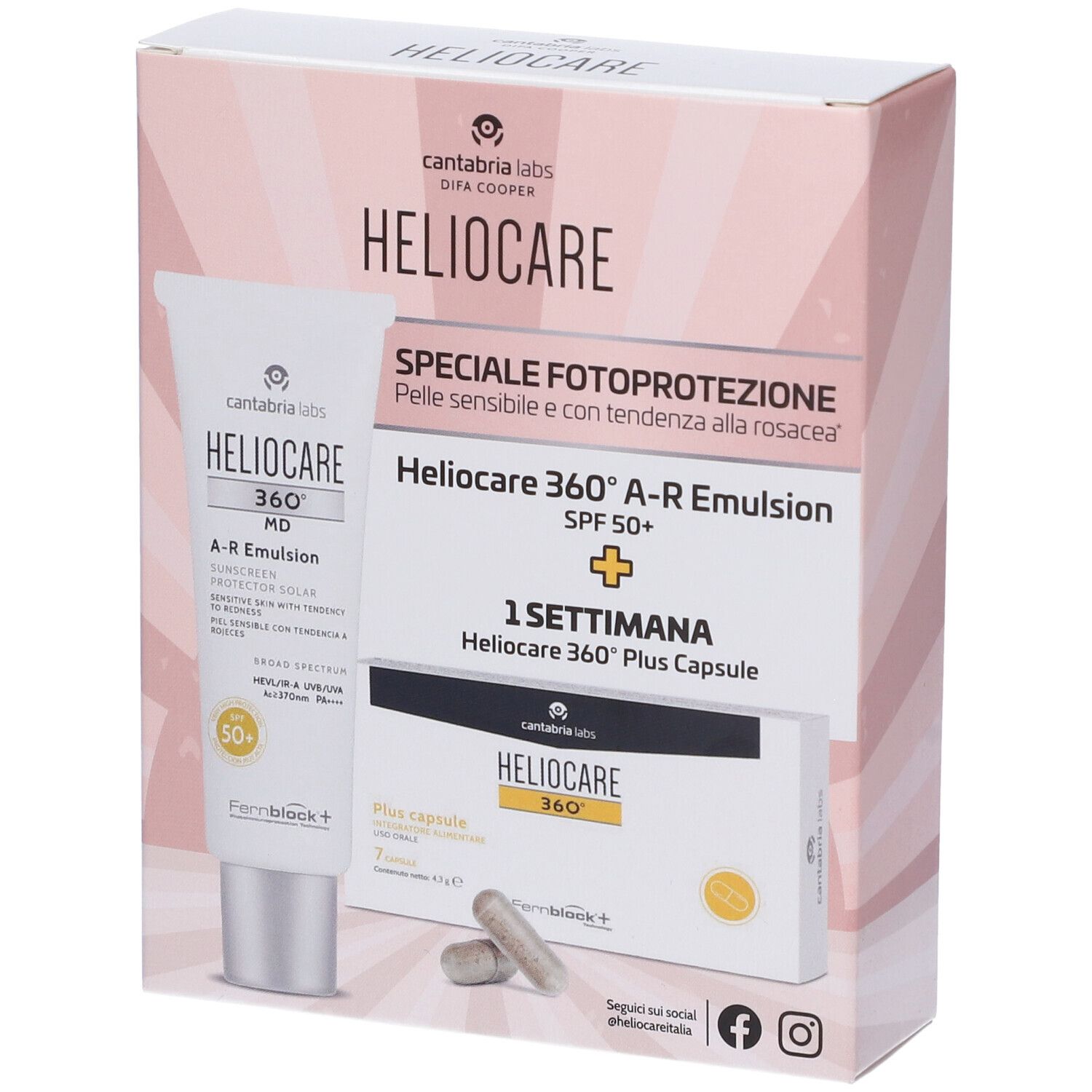 Set Speciale Fotoprotezione Heliocare 360° MD A-R Emulsion + Plus Caps