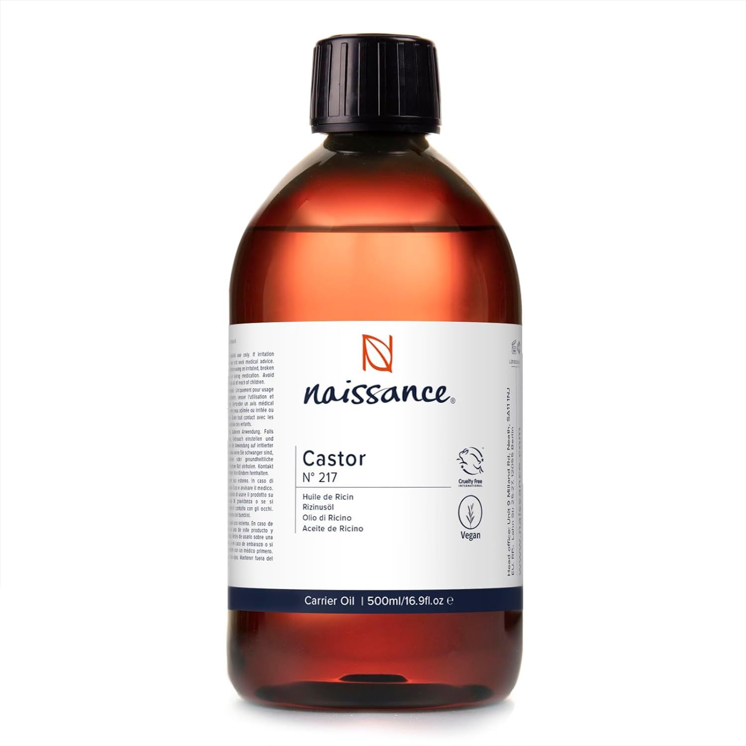 Olio di ricino spremuto a freddo Naissance 500 ml